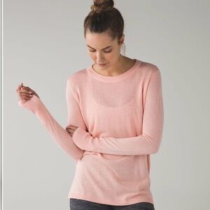 Lululemon Bring It Back Bend Crewneck Long-Sleeve Top in Soft Pink size 12